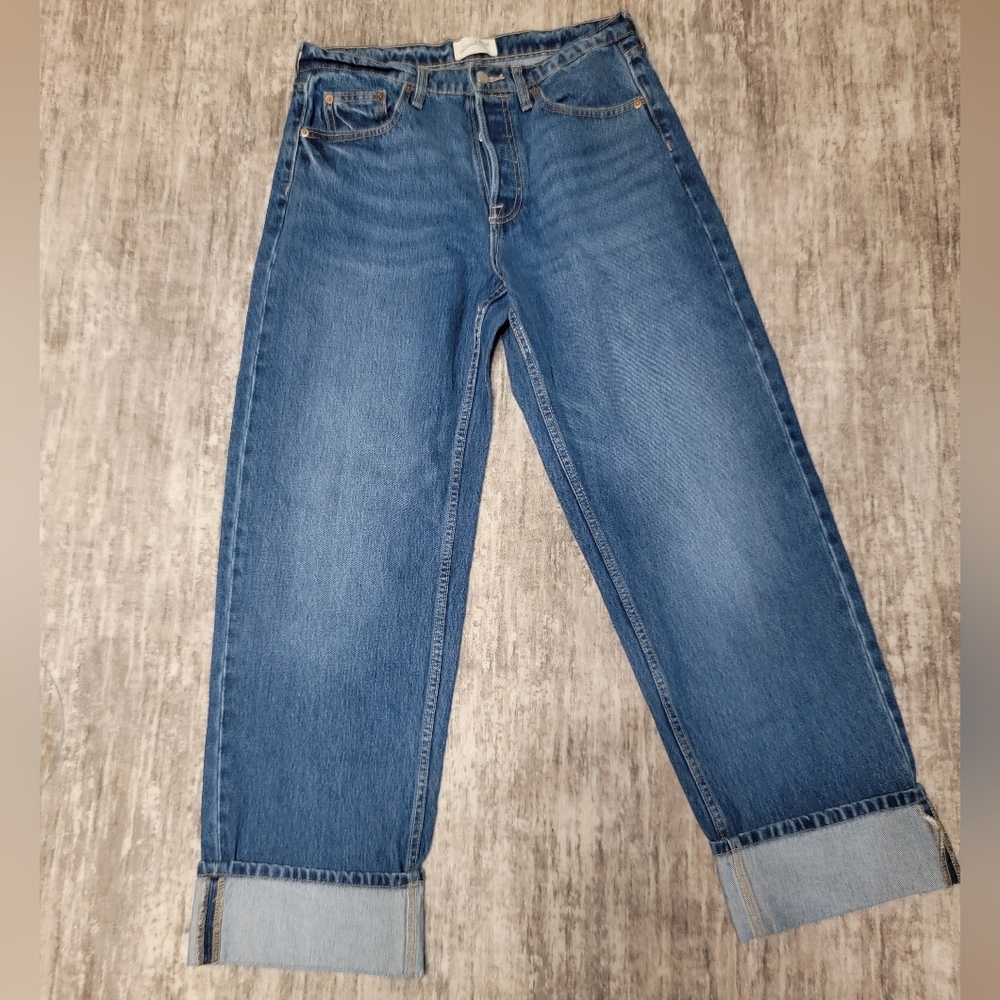Baggy Cuffed Denim Universal Thread Jeans 29in Inseam Cuffed Straight Leg  90s 8